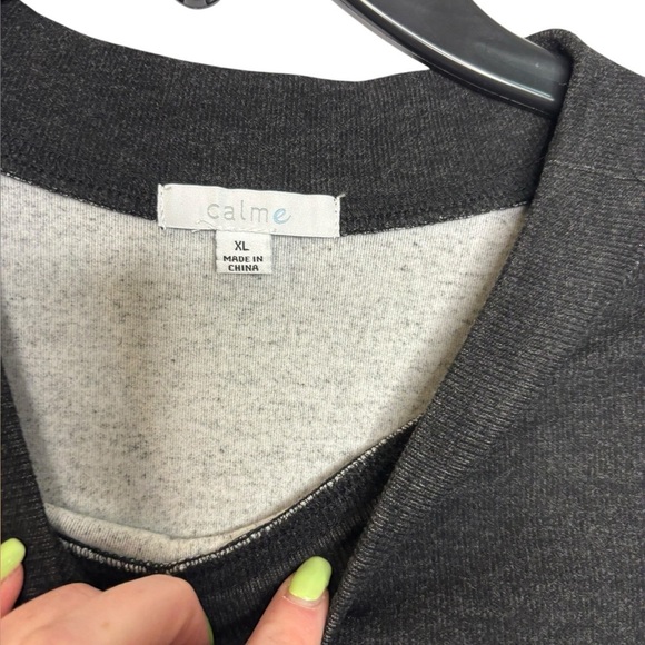 Johnny Was Calme Soft Black Grey Mock Neck Cozy Sweatshirt Size XL NWT - Picture 5 of 12